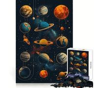 Rompecabezas del Diagrama del Sistema Solar para Adultos, 1000 Piezas, Grupo de Habilidades mentales, Joya, Calidad, Borde, colección artística (38x52cm)