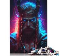 Rompecabezas del Dios del Trueno Nórdico, Rompecabezas Rectangular de Papel Divertido para niños y niñas, Regalo para el Día del Niño, 1000 Piezas (26 x 38 cm)