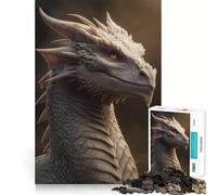 Rompecabezas del Dragón Blanco Ancestral de 1000 Piezas para Adultos Divertido Juego de Memoria Artesanía de Corte experta Actividad Relajante para Grupos en Interiores (50x75cm)