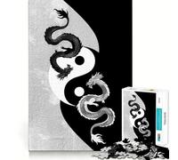 Rompecabezas del Dragón Yin Yang para Adolescentes,1000 Piezas,Juego para Estimular la Mente,Piezas sin Rebabas,Corte Limpio,Fácil de Aprender,Diversión para Toda la Familia (38x26cm)