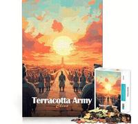 Rompecabezas del Ejército de Terracota al Atardecer para Adolescentes, 1000 Piezas, Juguete para ejercitar la Mente, fácil y Divertido de armar, Regalo Ideal 50x75cm