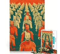 Rompecabezas del Ejército de Terracota de 1000 Piezas para Adultos Juguete para desarrollar la Habilidad y la Calma Corte preciso Regalo conmovedor 38x26cm