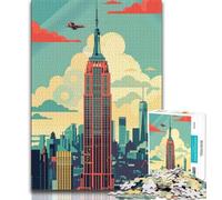 Rompecabezas del Empire State Building Skyline para Adultos, 1000 Piezas, Ayuda a ejercitar el Cerebro, Juguetes adictivos para Cultivar la Paciencia, una Obra de Arte de 38x26cm