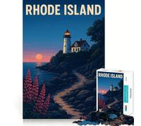 Rompecabezas del Faro de Rhode Island al Atardecer para Adolescentes, 1000 Piezas, lógica Clara, Juguete, Juego Lento, Disfruta, Corte, Sorpresa de cumpleaños (50x75cm)