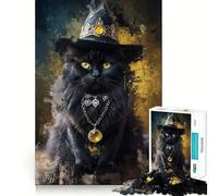 Rompecabezas del Gato Hechicero para Adultos, 1000 Piezas, Rompecabezas Mental, pasatiempo Relajante, Montaje de imágenes, Regalo Encantador (38x52cm)