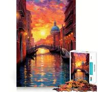 Rompecabezas del Gran Canal de Venecia de 1000 Piezas para Adultos Juguete de lógica Resistente Alivia la ansiedad Bordes Transparentes Regalo Ideal para Festivales 50x75cm