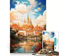 Rompecabezas del Gran Palacio de Bangkok para Adultos, 1000 Piezas, Juguete Que desafía la Mente, Pieza de colección de Arte de Corte nítido 38x26cm