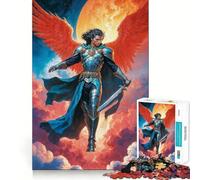 Rompecabezas del Guerrero angelical Miguel,1000 Piezas,Juego cognitivo Divertido,Troquelado de Alta precisión, aliviar el estrés (38x52cm)