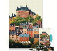 Rompecabezas del Horizonte de la Ciudad de Quebec para Adolescentes, 1000 Piezas, Juguete de lógica Resistente, Tranquilo, de Bordes definidos, Regalo Elegante (38x26cm)