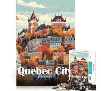 Rompecabezas del Horizonte de la Ciudad de Quebec para Adultos, 1000 Piezas, Fine Logic Toy, Casual Relax, Neat Edge Fine Art Piece (38x26cm)