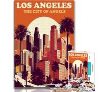 Rompecabezas del Horizonte de Los Ángeles para Adolescentes, Juguetes desafiantes Cada Pieza es única Juego Familiar y desafiante 75x50cm