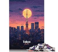 Rompecabezas del Horizonte de Tokio por la Noche, Juegos creativos, Rompecabezas de cartón Premium para Mujeres y Hombres, Regalo de cumpleaños, 1000 Piezas (75 x 50 cm)