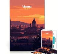 Rompecabezas del Horizonte de Viena al Atardecer,1000 Piezas,para desarrollar la Memoria,Divertido,de Calidad Profesional,Ideal para Recortar, Actividad Mental (50x75cm)