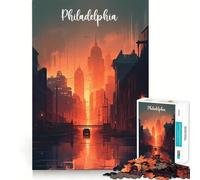 Rompecabezas del Horizonte Urbano de Filadelfia para Adultos, 1000 Piezas, lógica Clara, Juguete, pasatiempo Tranquilo, Corte Perfecto, Regalo Elegante (38x26cm)