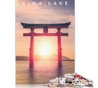 Rompecabezas del Lago Biwa (Japón), 100% cartón Reciclado, Rectangular, para Adultos y niños, 1000 Piezas (75 x 50 cm)