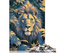 Rompecabezas del León Dorado con imágenes Personalizables. 100% cartón Reciclado. Ideal para niños y Adultos a Partir de 12 años 1000 Piezas (26 x 38 cm).