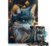 Rompecabezas del Lobo Azul Místico para Adultos, 1000 Piezas, Juguete para ejercitar la Mente, diseño de Montaje Lento, Regalo Encantador (38x52cm)