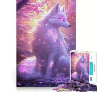Rompecabezas del Lobo Blanco Místico para Adolescentes, 1000 Piezas, Diseño para Desarrollar la Memoria, Relajación y Calma, Regalo Clásico (50x75cm)