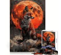 Rompecabezas del Lobo Naranja Místico para Adolescentes, 1000 Piezas, Diseño para Desarrollar la Memoria, Relajación y Calma, Regalo Clásico (50x75cm)