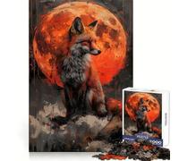 Rompecabezas del Lobo Naranja Místico para Adultos, 1000 Piezas, Juguete para ejercitar la Mente, Diversión en Interiores, Corte de precisión, Regalo navideño (38x52cm)