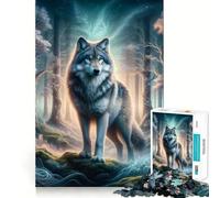 Rompecabezas del Misterioso Lobo del Bosque para Adolescentes, 1000 Piezas, Juguete Relajado, Divertido, Arte de Corte Limpio, Coleccionable (38x26cm)