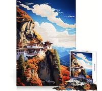 Rompecabezas del Monasterio de Paro Taktsang para Adultos, 1000 Piezas, Juguete para ejercitar la Mente, diseño de Montaje Lento, Regalo Encantador (38x52cm)