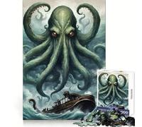Rompecabezas del Monstruo Kraken de la mitología para Adultos, 1000 Piezas, Juguete Intelectual, Juego Relajante, Arte de Pared de Calidad (38x52cm)