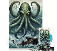 Rompecabezas del Monstruo Kraken de la mitología para Adultos, 1000 Piezas, Juguete Intelectual, Juego Relajante, Arte de Pared de Calidad (38x52cm)
