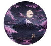 Rompecabezas del Monte Fuji de 1000 Piezas para Adultos Rompecabezas Redondo de 1000 Piezas para Adultos Ideal para Parejas, Navidad, Año Nuevo y San Valentín (67,5x67,5cm)
