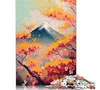 Rompecabezas del Monte Fuji, Rompecabezas Rectangular de Papel Entrelazado de precisión para niños y niñas, 1000 Piezas (38 x 26 cm)