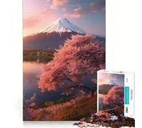 Rompecabezas del Monte Fuji Sereno de 1000 Piezas para Adolescentes Mejora la Memoria Tiempo de relajación Bordes precisos Regalo Creativo (38x26cm)
