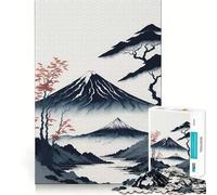 Rompecabezas del Monte Fuji Sereno de 1000 Piezas para Adultos Juguete de lógica Estimulante para un Juego Relajante Bordes Transparentes Regalo conmovedor (38x52cm)