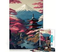 Rompecabezas del Monte Fuji Sereno de 1000 Piezas para Adultos Juguete de lógica Estimulante para un Juego Relajante Bordes Transparentes Regalo conmovedor (38x26cm)