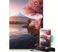 Rompecabezas del Monte Fuji Sereno de 1000 Piezas para Adultos Juguete Inteligente para el hogar Bordes Lisos Artículo de colección (38x52cm)