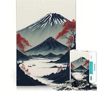 Rompecabezas del Monte Fuji Sereno de 1000 Piezas para Adultos Refuerza la Memoria Ocio Diversión Calidad Borde Elegante Regalo (50x75cm)
