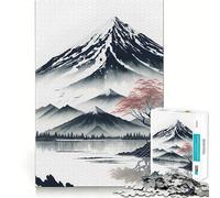 Rompecabezas del Monte Fuji Sereno de 1000 Piezas para Adultos Refuerza la Memoria Ocio Diversión Calidad Borde Elegante Regalo (38x52cm)