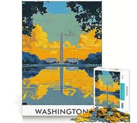 Rompecabezas del Monumento a Washington DC 1000 Piezas Entrenamiento Mental Divertido de Corte Limpio componentes Resistentes Entretenimiento cautivador para Disfrutar en casa (50x75cm)