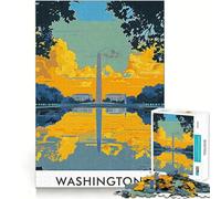 Rompecabezas del Monumento a Washington DC de 1000 Piezas Juego de Habilidad Mental Ajuste Estable Sin Piezas Que se muevan Un pasatiempo Agradable para Fines de Semana Largos (38x26cm)