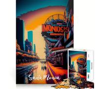 Rompecabezas del Muelle de Santa Mónica de 1000 Piezas para Adolescentes, Juguete de Tren lógico, Ligero y Relajante, de Corte Suave, decoración de Pared (50x75cm)