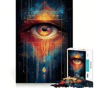 Rompecabezas del Ojo Que Todo lo Ve,1000 Piezas,Juego para ejercitar la Mente, Corte láser,Actividad Absorbente para Noches tranquilas (50x75cm)