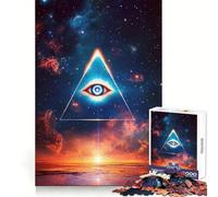 Rompecabezas del Ojo Que Todo lo Ve en el Espacio para Adolescentes, 1000 Piezas, Agitador Mental, Pasatiempo Relajante, Cierre Sólido, Regalo Ideal (50x75cm)