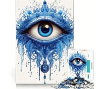 Rompecabezas del Ojo Turco Protector de 1000 Piezas para Adolescentes Juego de Pensamiento Momentos de Paz Borde de Calidad 38x26cm