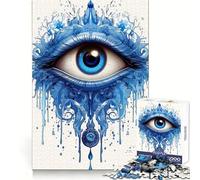 Rompecabezas del Ojo Turco Protector de 1000 Piezas para Adolescentes Juego de Pensamiento Momentos de Paz Borde de Calidad 38x26cm