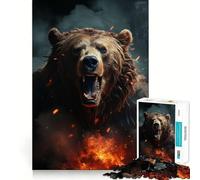 Rompecabezas del Oso Enojado para Adolescentes,1000 Piezas,Juego para Estimular la Mente,Ensamblaje Firme y Seguro,Actividad para Compartir con Seres Queridos (38x52cm)