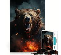 Rompecabezas del Oso Enojado para Adolescentes,1000 Piezas,Juego para Estimular la Mente,Ensamblaje Firme y Seguro,Actividad para Compartir con Seres Queridos (50x75cm)