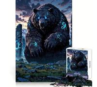 Rompecabezas del Oso Rúnico Ancestral ︰ Guardián de Las Piedras Místicas, 1000 Piezas, para Adolescentes, para ejercitar la Mente, diversión Tranquila, Bordes Suaves, Regalo de cumpleaños (38x26cm)