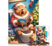 Rompecabezas del Oso Santa Sorprendido, 1000 Piezas para Adultos, Juguete de razonamiento y Habilidad, Relajante, Corte preciso, Regalo conmovedor 50x75cm