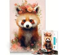 Rompecabezas del Panda Rojo Salvaje,1000 Piezas,Juego de Habilidad Mental,Piezas de Ajuste, Actividad Nocturna para Toda la Familia (38x52cm)