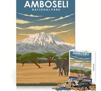 Rompecabezas del Parque Nacional Amboseli para Adultos, 1000 Piezas, desafío Mental, Actividad Relajante, Ajuste Perfecto, Regalo Festivo (38x26cm)