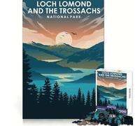 Rompecabezas del Parque Nacional de Loch Lomond para Adolescentes,1000 Piezas,para Mejorar la Memoria,Tiempo Libre Agradable,Corte láser,Sorpresa de cumpleaños (38x26cm)